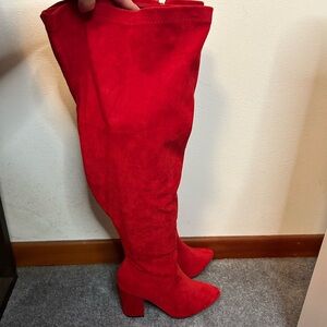 Torrid Red knee high boots